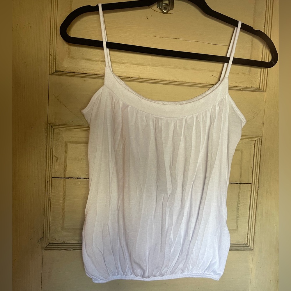 Self Esteem Pleated Cinch Relaxed Silhouette Tank Top